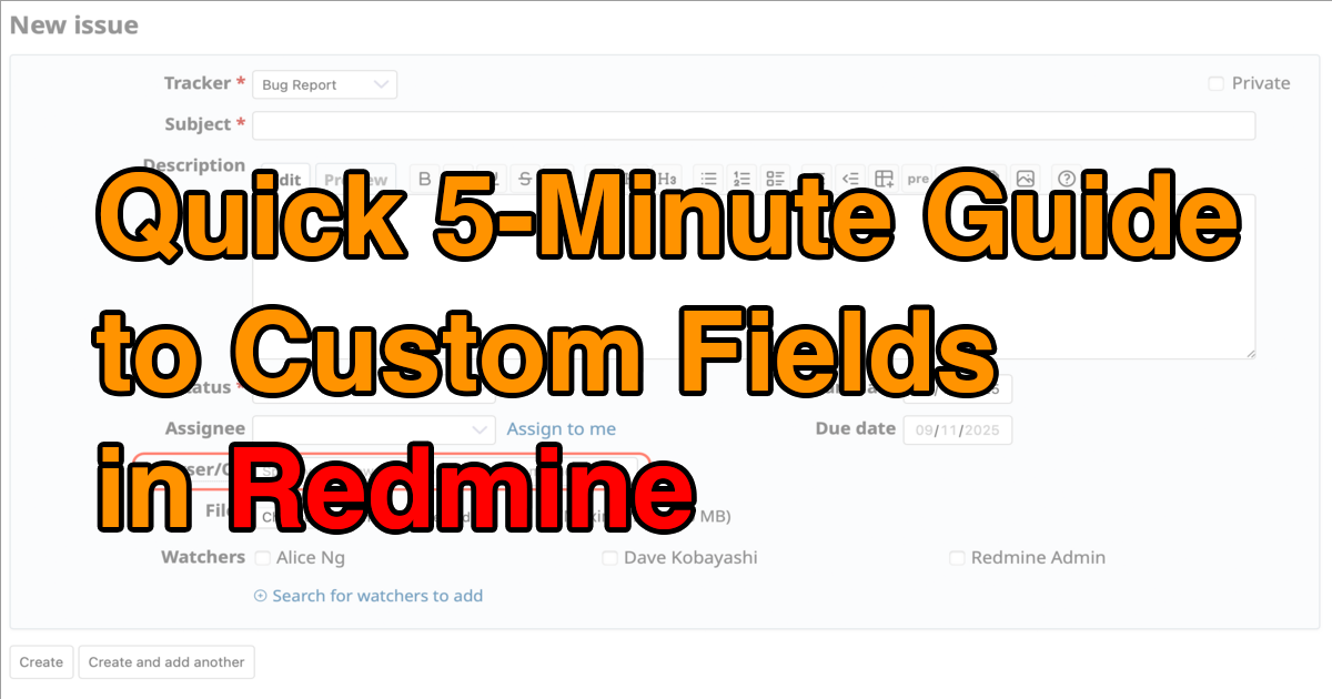 Quick 5-Minute Guide to Custom Fields in Redmine
