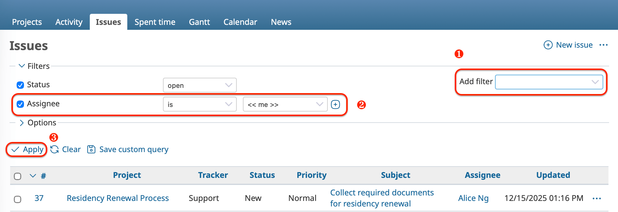 Custom Queries Filters